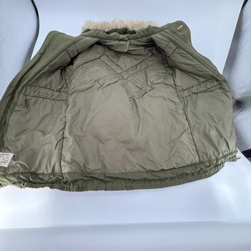 VTG PEERLESS GARMENTS Military Field Jacket Men Parka Olive Green size XS - Picture 12 of 13